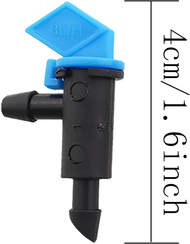 MDXing 60PCS Drip Irrigation Emitters Garden Flag Irrigation Heads Three Sizes 4L 8L 16L/H Blue Green Black for Trees Shrubs Cooling Dust Reduction Orchards - Image 2